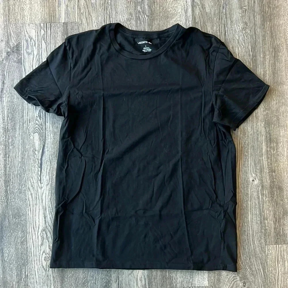 Lacoste Shirt Black Undershirt Tee Shirt Size Extra Large Mens